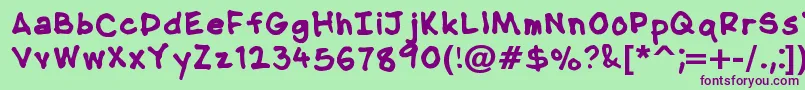 NipcensHandwritingBold Font – Purple Fonts on Green Background
