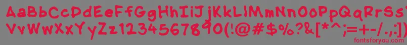 NipcensHandwritingBold Font – Red Fonts on Gray Background