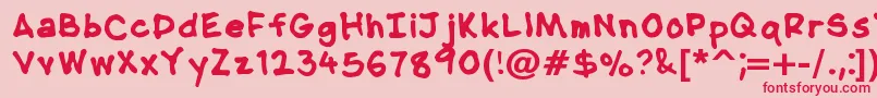 NipcensHandwritingBold-Schriftart – Rote Schriften auf rosa Hintergrund