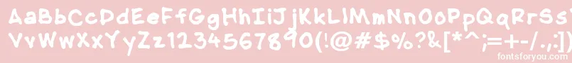NipcensHandwritingBold Font – White Fonts on Pink Background