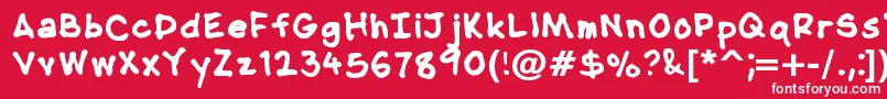 NipcensHandwritingBold Font – White Fonts on Red Background