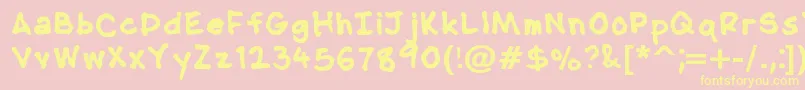 NipcensHandwritingBold Font – Yellow Fonts on Pink Background