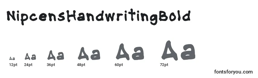 NipcensHandwritingBold Font Sizes