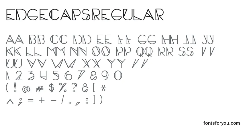 Шрифт EdgecapsRegular – алфавит, цифры, специальные символы