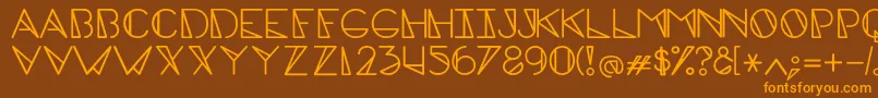 EdgecapsRegular-Schriftart – Orangefarbene Schriften auf braunem Hintergrund