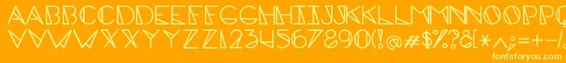 EdgecapsRegular-Schriftart – Gelbe Schriften auf orangefarbenem Hintergrund