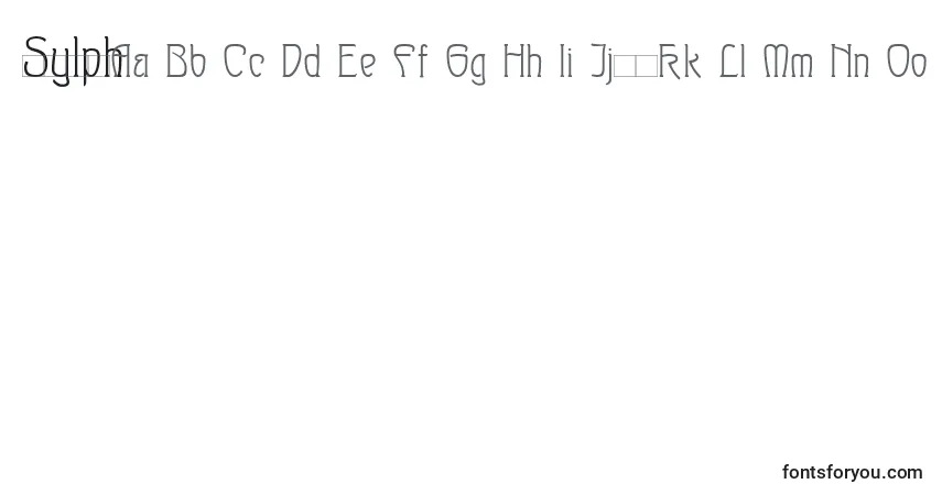 A fonte Sylph – alfabeto, números, caracteres especiais
