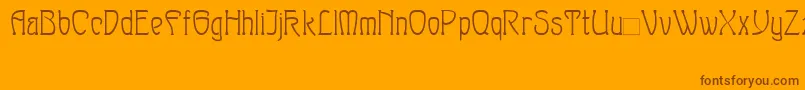 フォントSylph – オレンジの背景に茶色のフォント