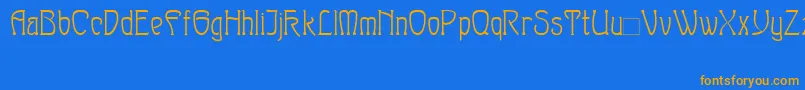 Sylph Font – Orange Fonts on Blue Background