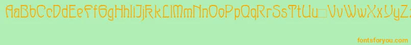 Sylph-Schriftart – Orangefarbene Schriften auf grünem Hintergrund