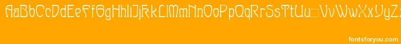 Sylph-Schriftart – Weiße Schriften auf orangefarbenem Hintergrund