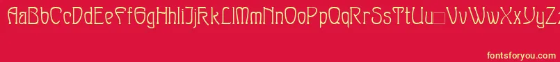 Sylph-Schriftart – Gelbe Schriften auf rotem Hintergrund