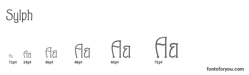 Größen der Schriftart Sylph