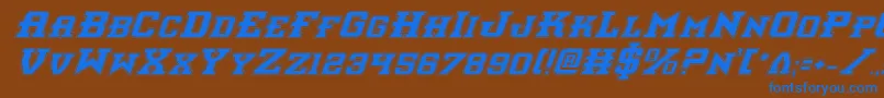 Interceptorpi Font – Blue Fonts on Brown Background