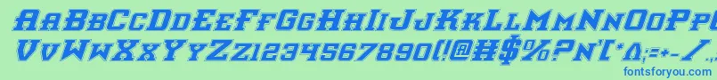 Interceptorpi Font – Blue Fonts on Green Background