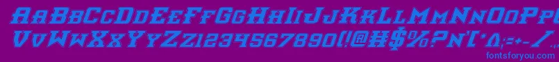 Interceptorpi-Schriftart – Blaue Schriften auf violettem Hintergrund