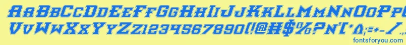 Interceptorpi Font – Blue Fonts on Yellow Background