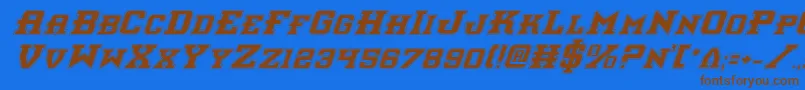 Interceptorpi Font – Brown Fonts on Blue Background