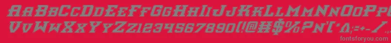 Interceptorpi-fontti – harmaat kirjasimet punaisella taustalla