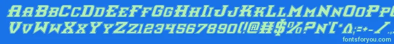 Interceptorpi Font – Green Fonts on Blue Background
