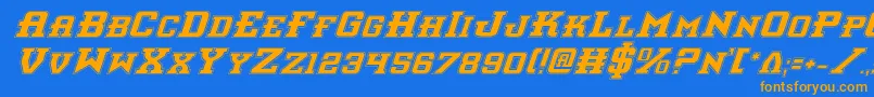 Interceptorpi Font – Orange Fonts on Blue Background