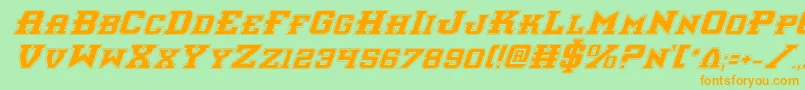 Interceptorpi Font – Orange Fonts on Green Background