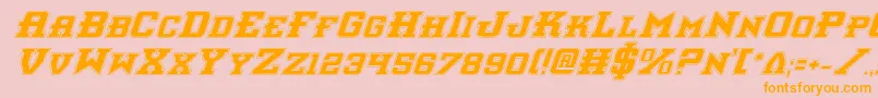 Interceptorpi-fontti – oranssit fontit vaaleanpunaisella taustalla