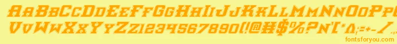 Шрифт Interceptorpi – оранжевые шрифты на жёлтом фоне