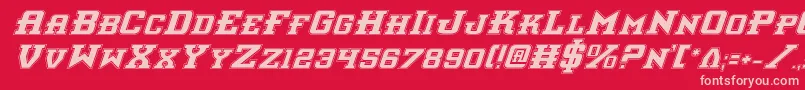 Interceptorpi Font – Pink Fonts on Red Background