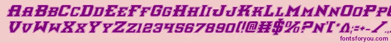 Interceptorpi-Schriftart – Violette Schriften auf rosa Hintergrund