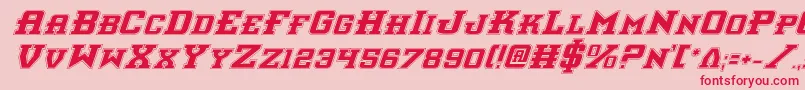 フォントInterceptorpi – ピンクの背景に赤い文字