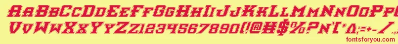 Interceptorpi Font – Red Fonts on Yellow Background