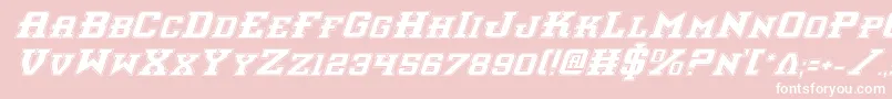 Interceptorpi-fontti – valkoiset fontit vaaleanpunaisella taustalla