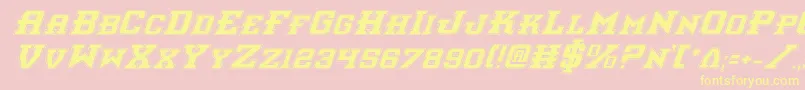Шрифт Interceptorpi – жёлтые шрифты на розовом фоне