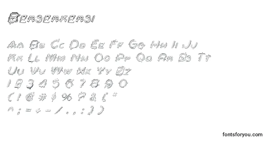 Шрифт Berserkersi – алфавит, цифры, специальные символы