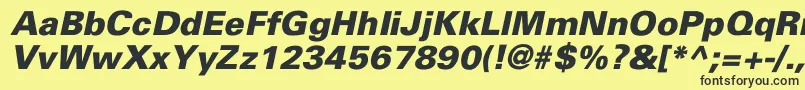 UniversBlackItalic Font – Black Fonts on Yellow Background