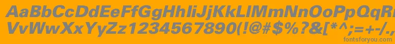 UniversBlackItalic Font – Gray Fonts on Orange Background