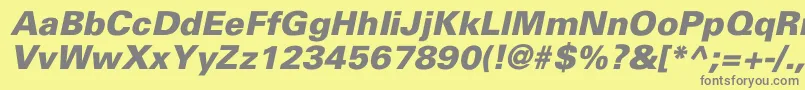 UniversBlackItalic Font – Gray Fonts on Yellow Background