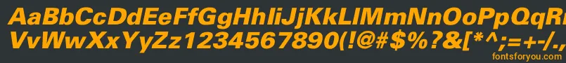 UniversBlackItalic Font – Orange Fonts on Black Background