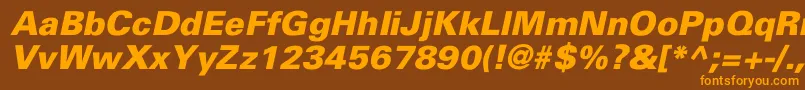 UniversBlackItalic Font – Orange Fonts on Brown Background
