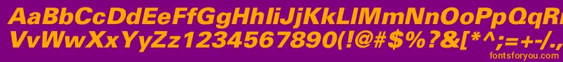 フォントUniversBlackItalic – 紫色の背景にオレンジのフォント
