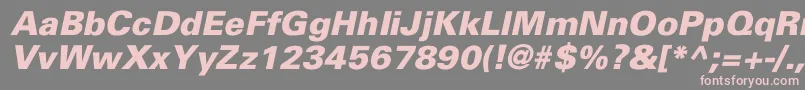 Fonte UniversBlackItalic – fontes rosa em um fundo cinza