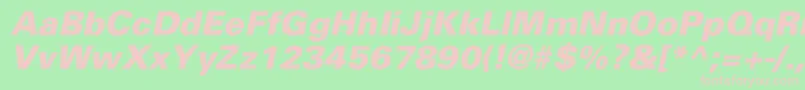 UniversBlackItalic Font – Pink Fonts on Green Background