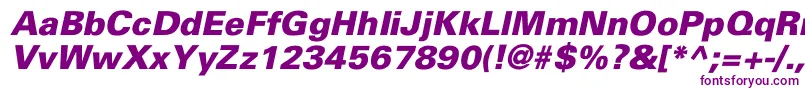 UniversBlackItalicフォントについての詳細 フォントUniversBlackItalic – 紫色のフォント