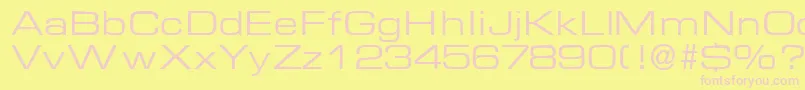 EuralblackdbNormal-fontti – vaaleanpunaiset fontit keltaisella taustalla
