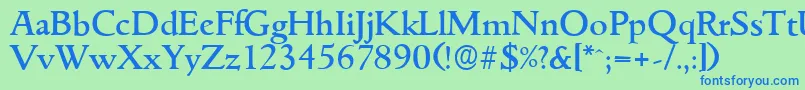 GouditaserialMediumRegular Font – Blue Fonts on Green Background