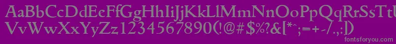 フォントGouditaserialMediumRegular – 紫の背景に灰色の文字