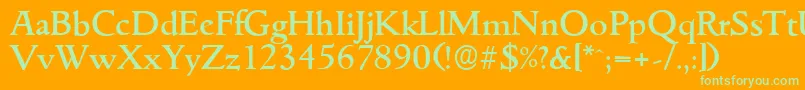 GouditaserialMediumRegular Font – Green Fonts on Orange Background