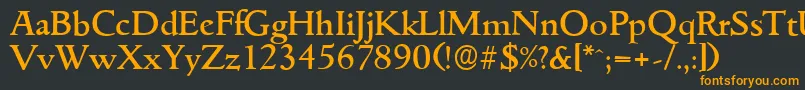 フォントGouditaserialMediumRegular – 黒い背景にオレンジの文字