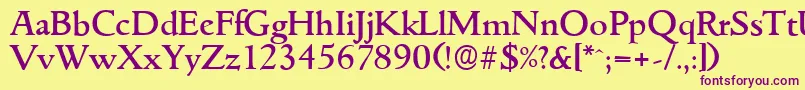 GouditaserialMediumRegular Font – Purple Fonts on Yellow Background